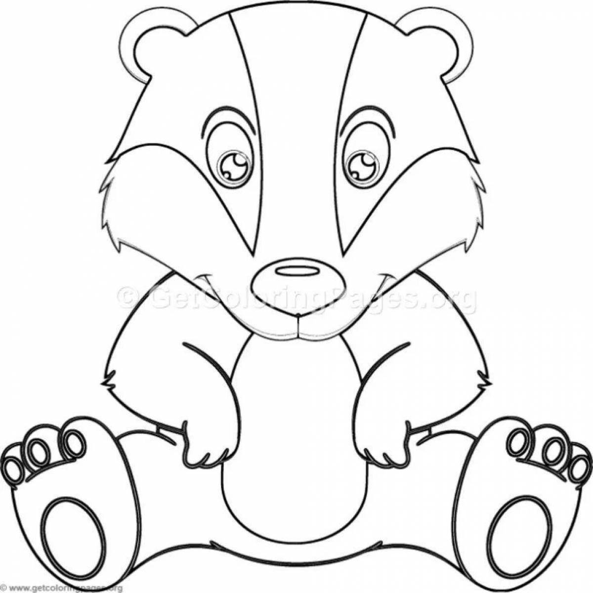 Amazing badger coloring book for kids