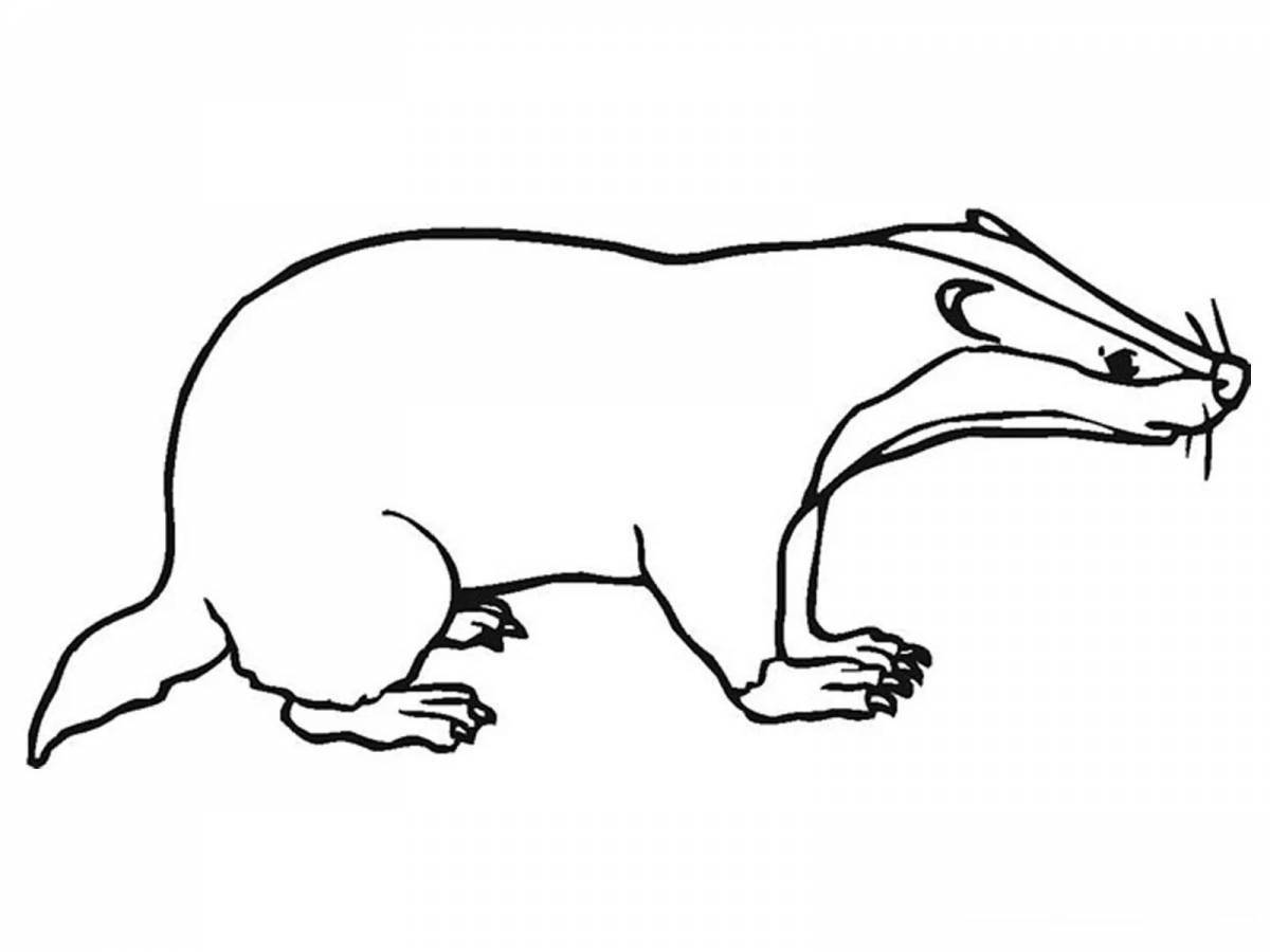Glorious badger coloring book for kids