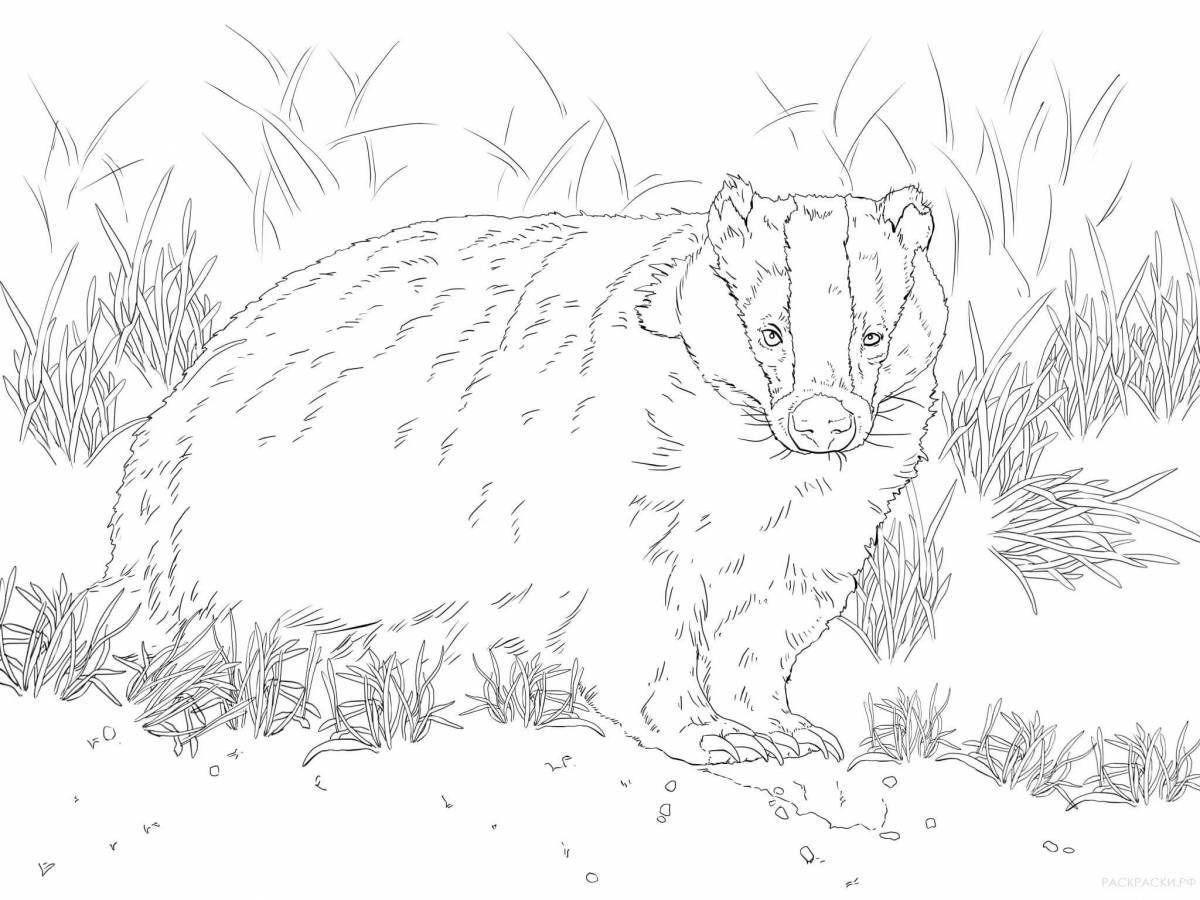 Cute badger coloring book for kids