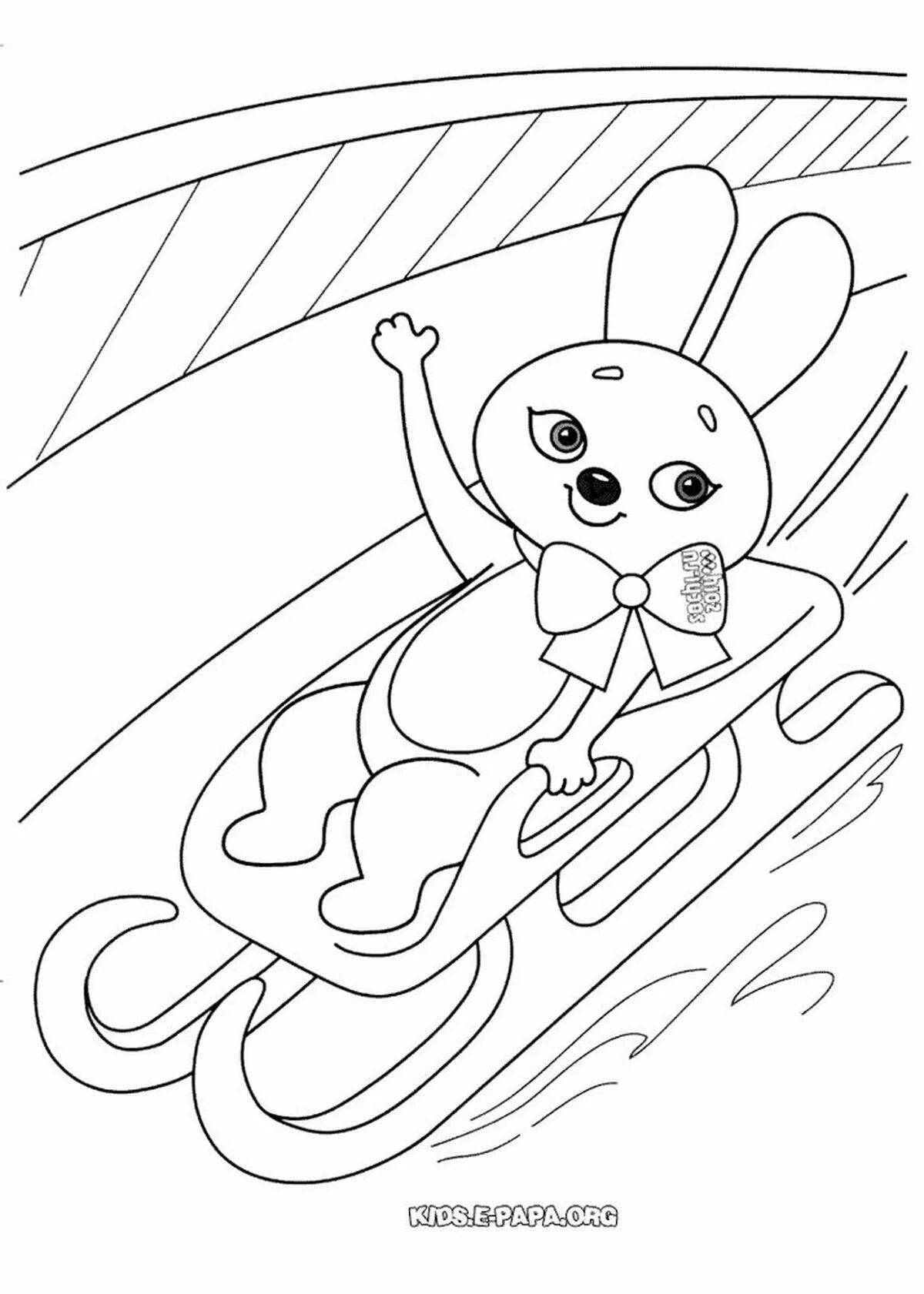 Inspiring winter sports coloring book