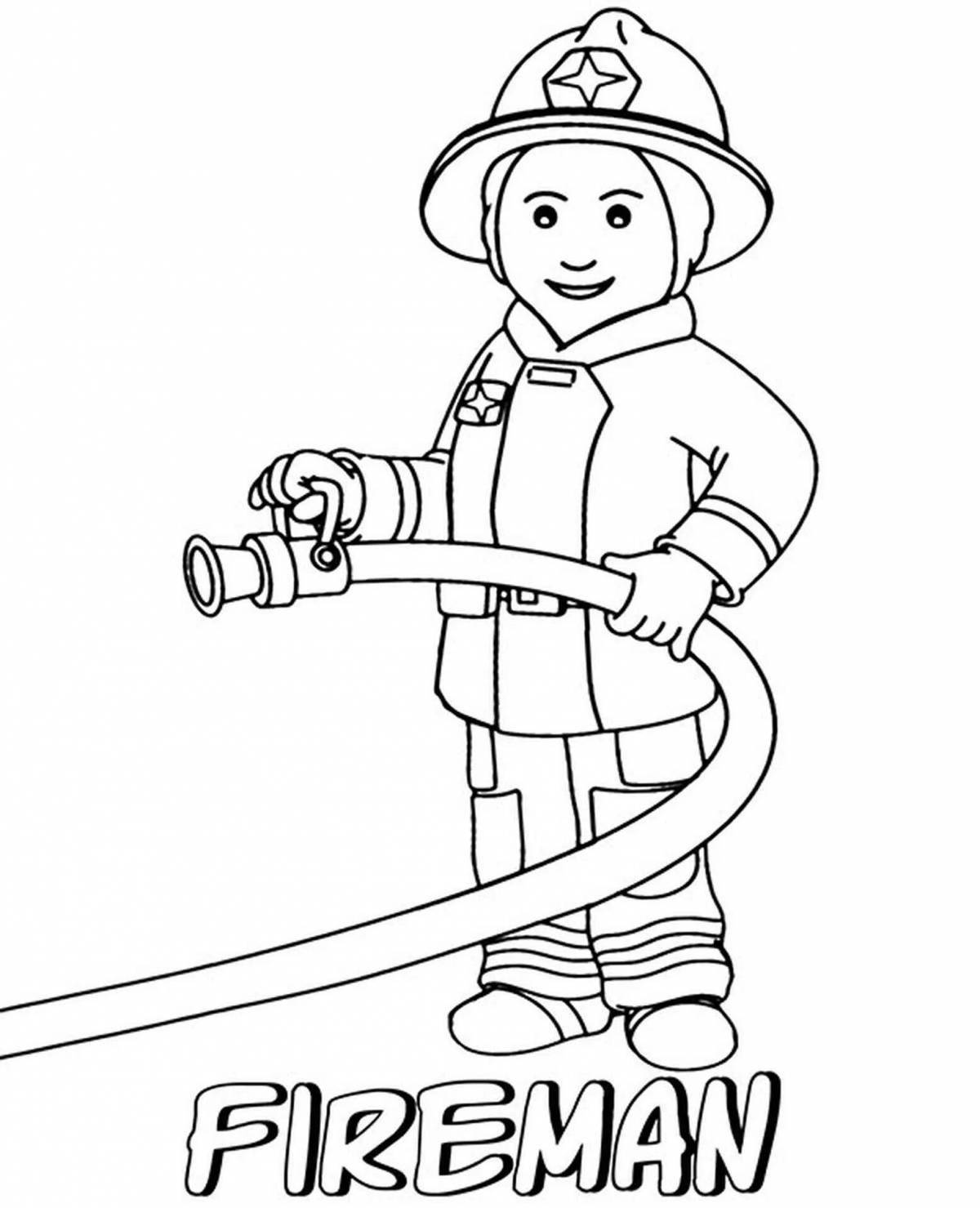 Cute fireman coloring pages for kids