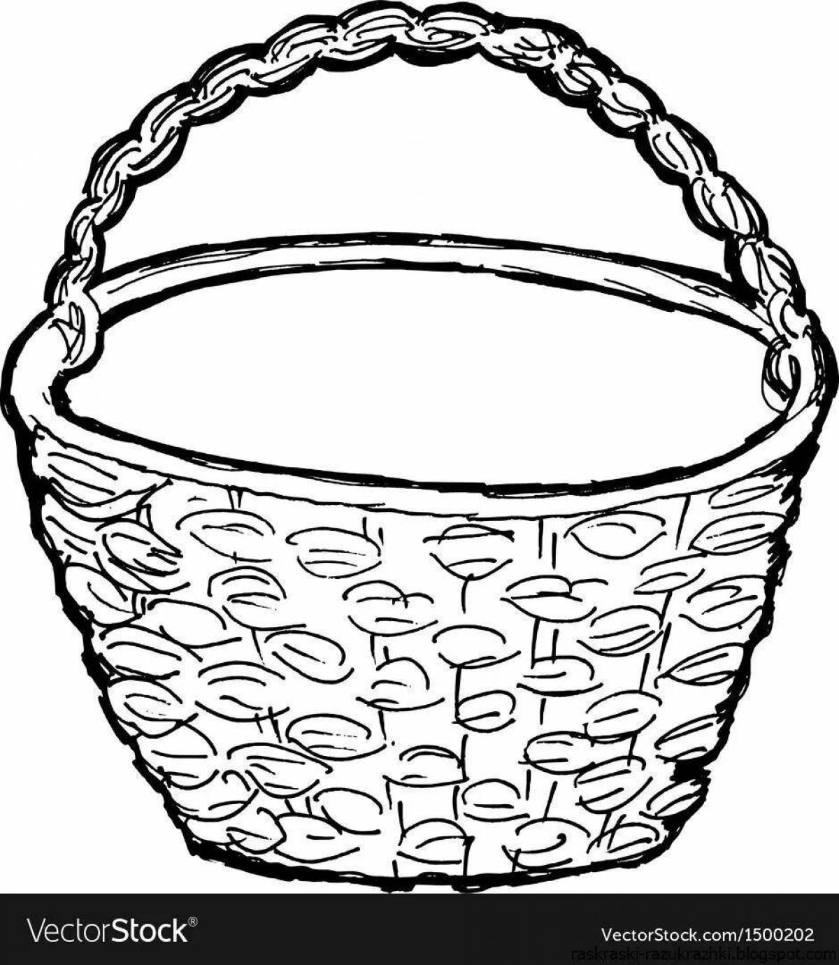 Children's happy empty basket coloring book