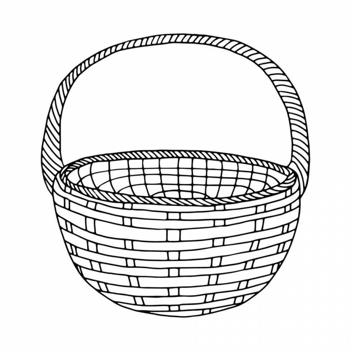 Coloring book luminous empty basket for children