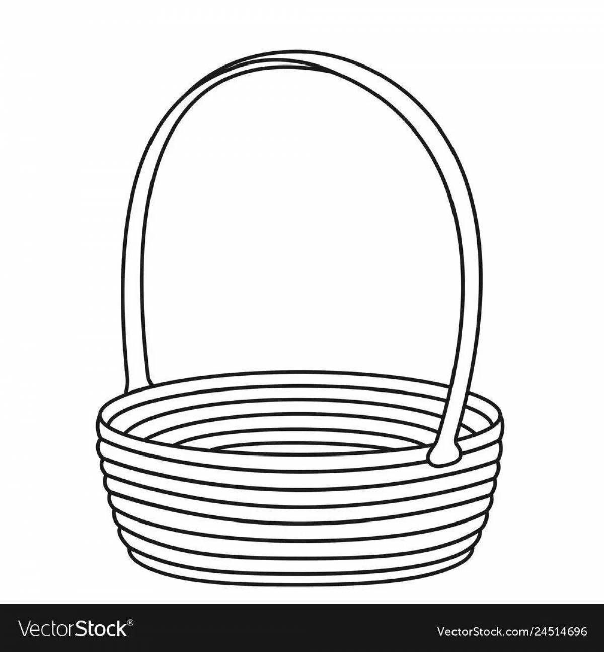 Glitter empty basket coloring book for kids