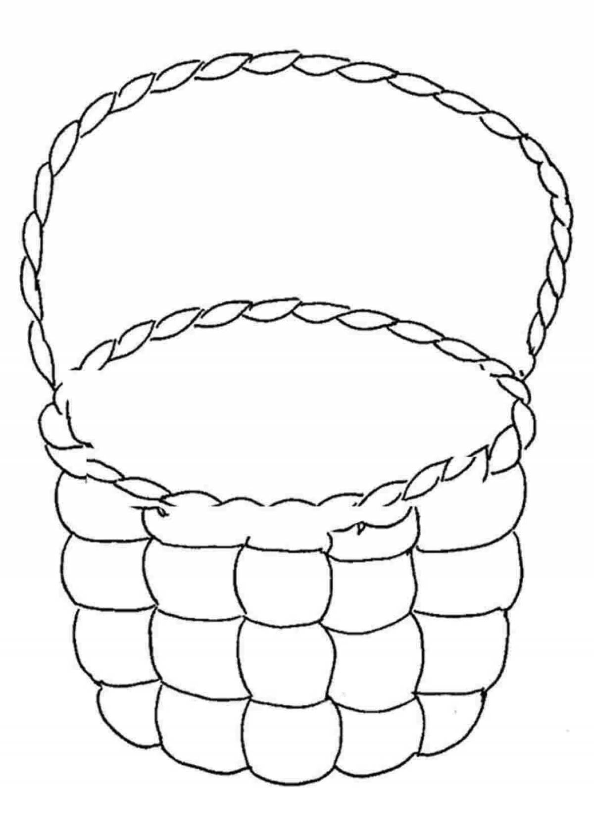 Amazing empty basket coloring page for kids