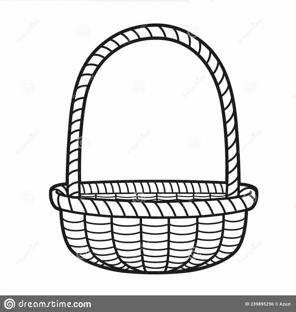Shiny empty basket coloring book for kids