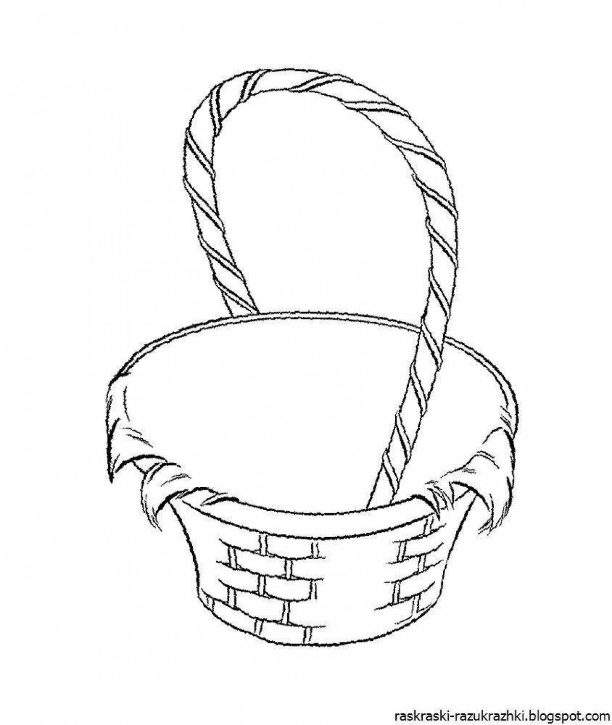 Exquisite empty basket coloring book for kids