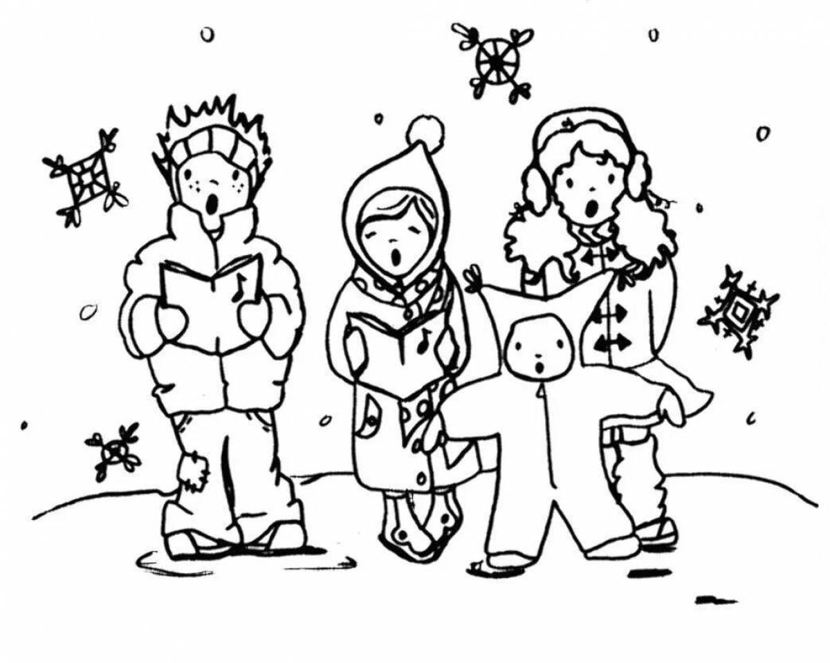 Christmas carols live coloring for kids