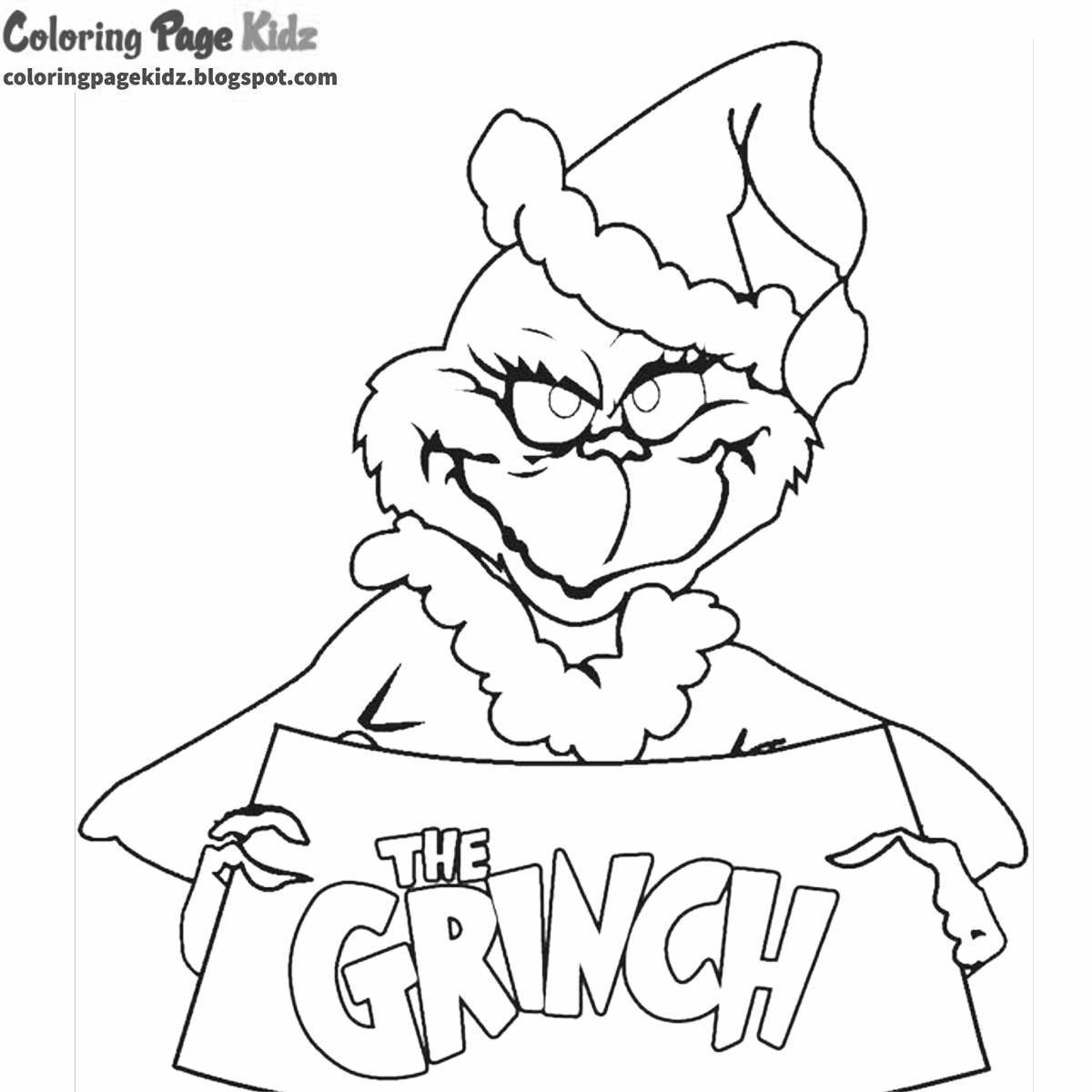 Colorful grinch coloring book for kids