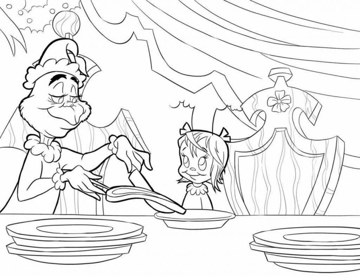 An interesting grinch coloring book for kids