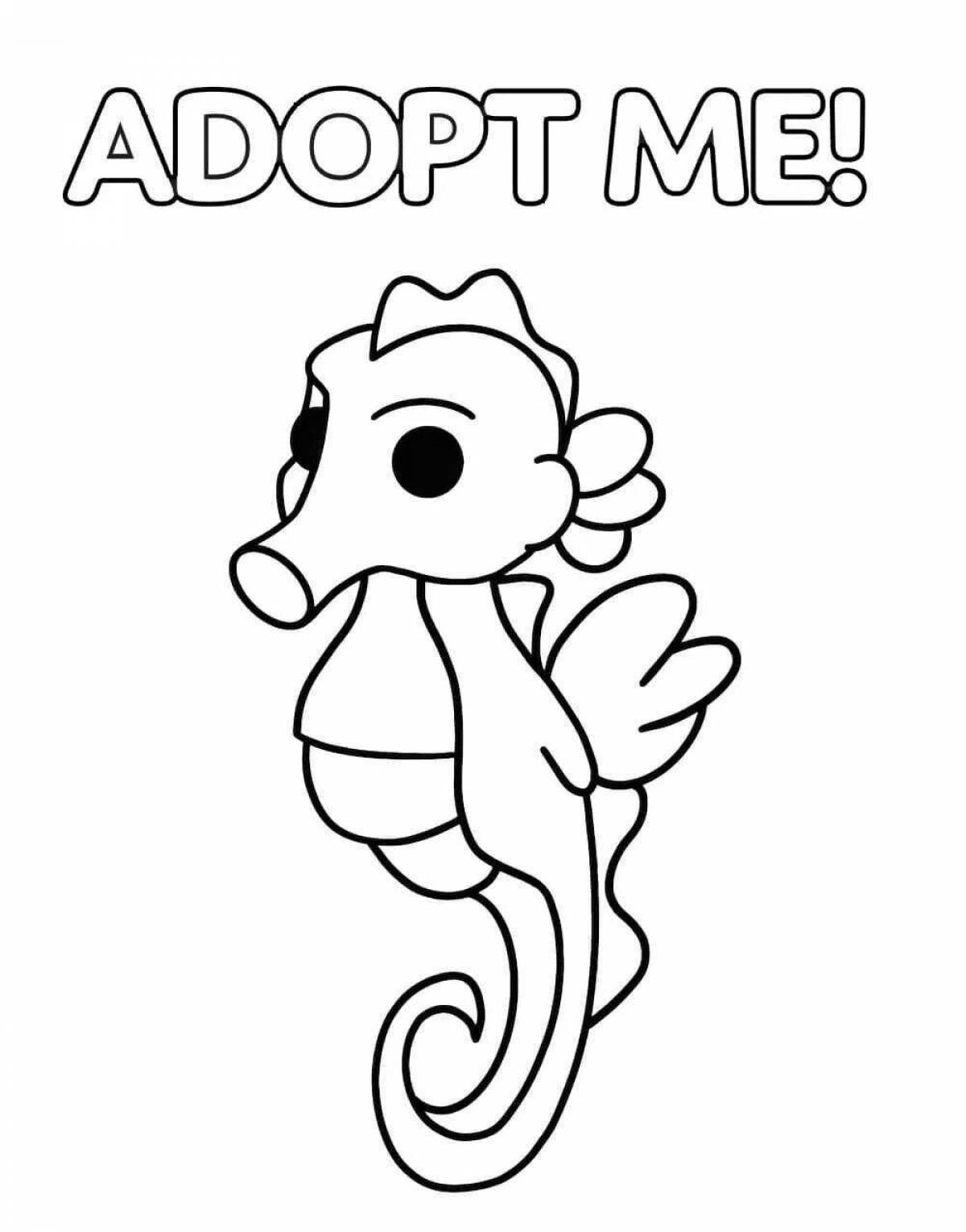 Playful coloring page adopt me pets