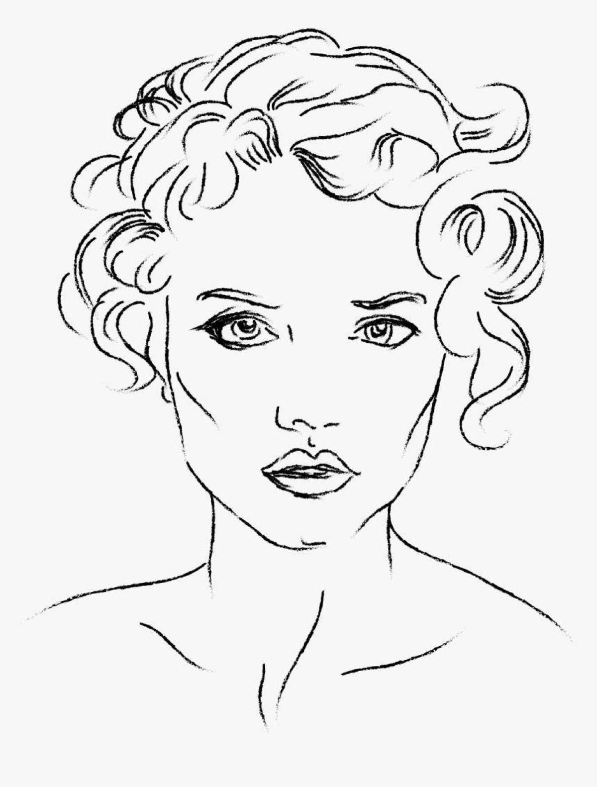 Animated drawing of a girl's face