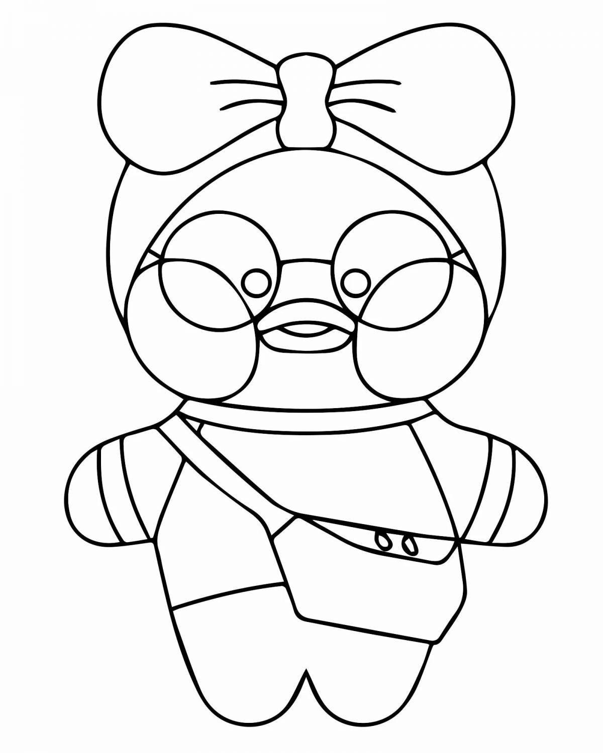 Lalafanfan happy duck coloring page
