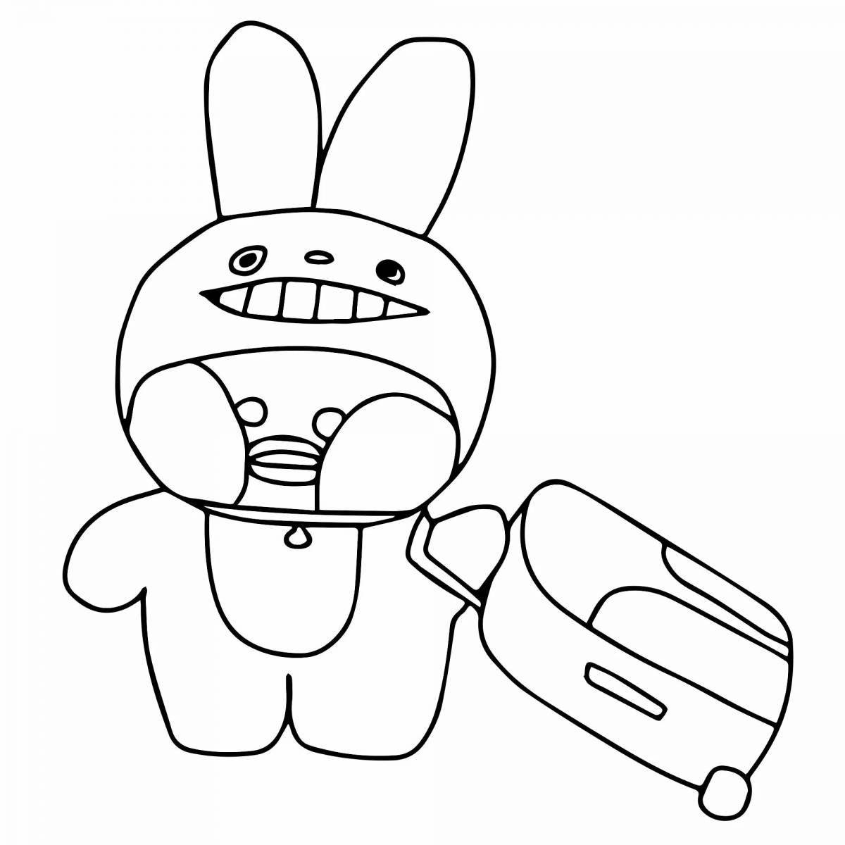 Lalafanfan playful duck coloring page