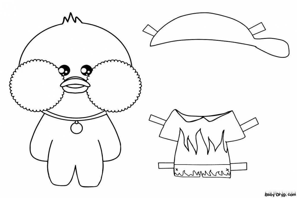 Lalafanfan funny duck coloring page