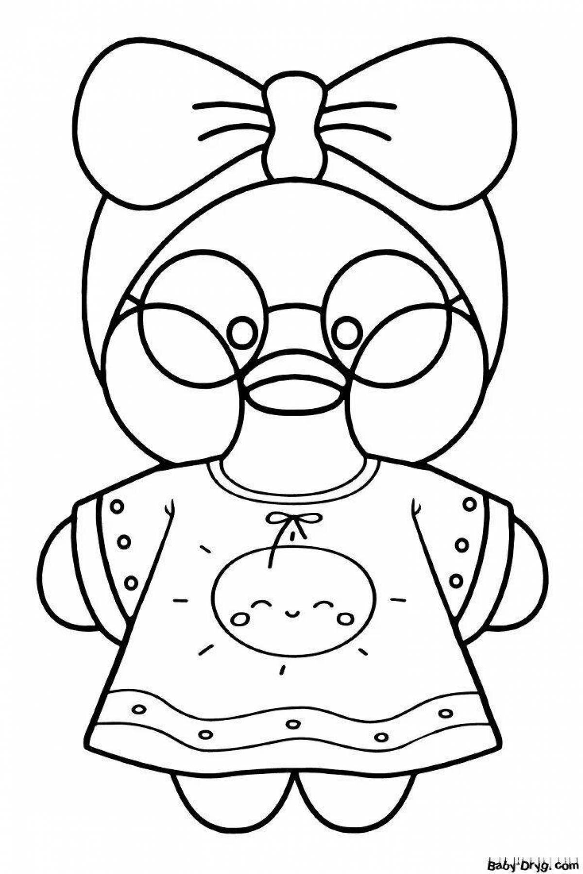 Lalafanfan cute duck coloring page