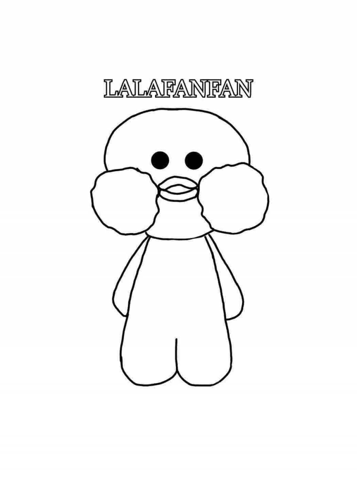 Lalafanfan amazing duck coloring page