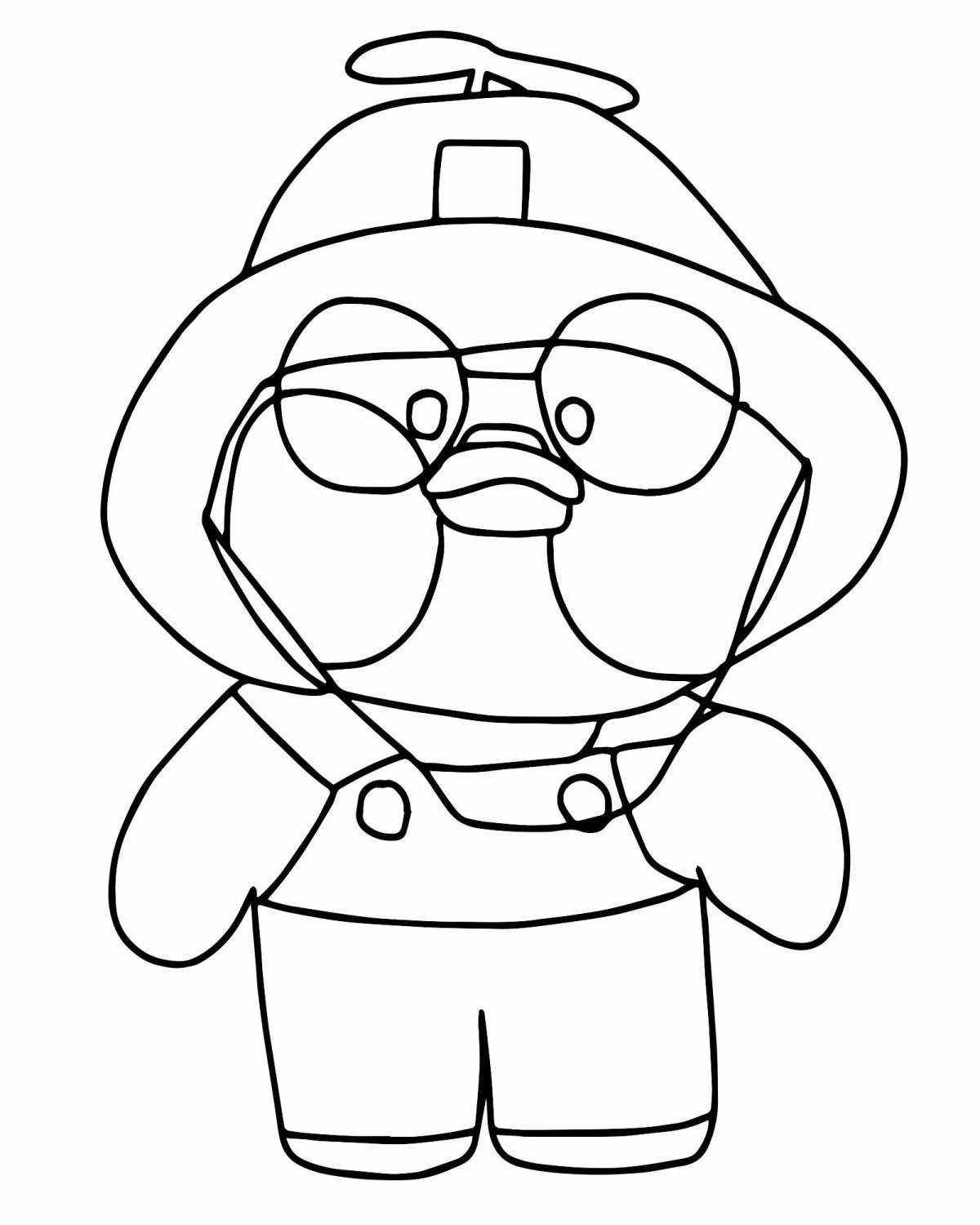 Lalafanfan glossy duck coloring page