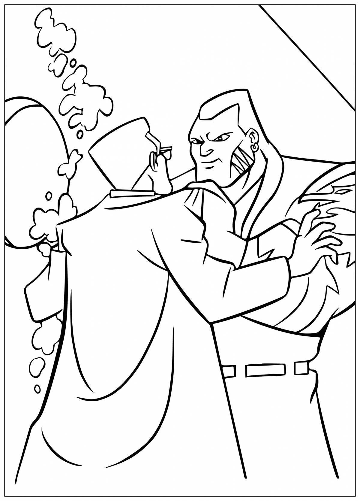 Intricate ninja turtle villain coloring book