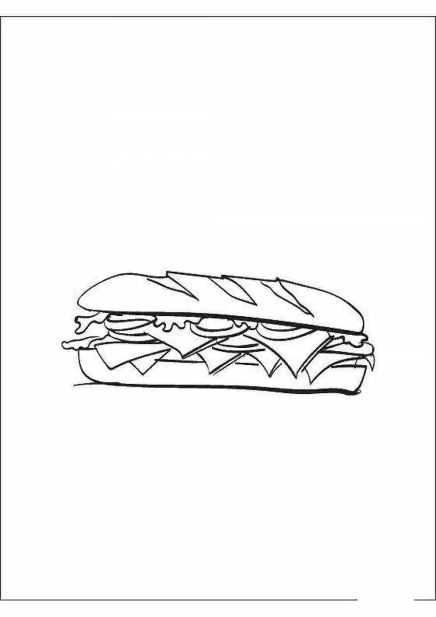 Раскраска бутерброд