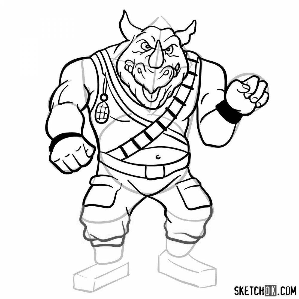 Color-explosion rocksteady and bebop coloring page