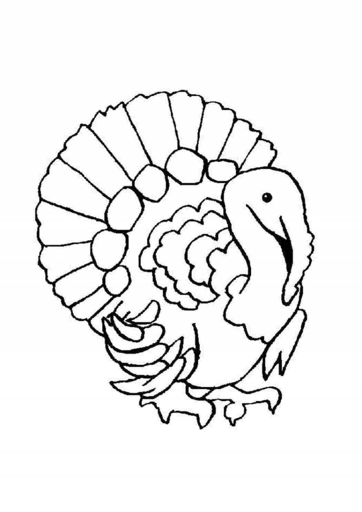 Playful Dymkovo turkey coloring book for kids