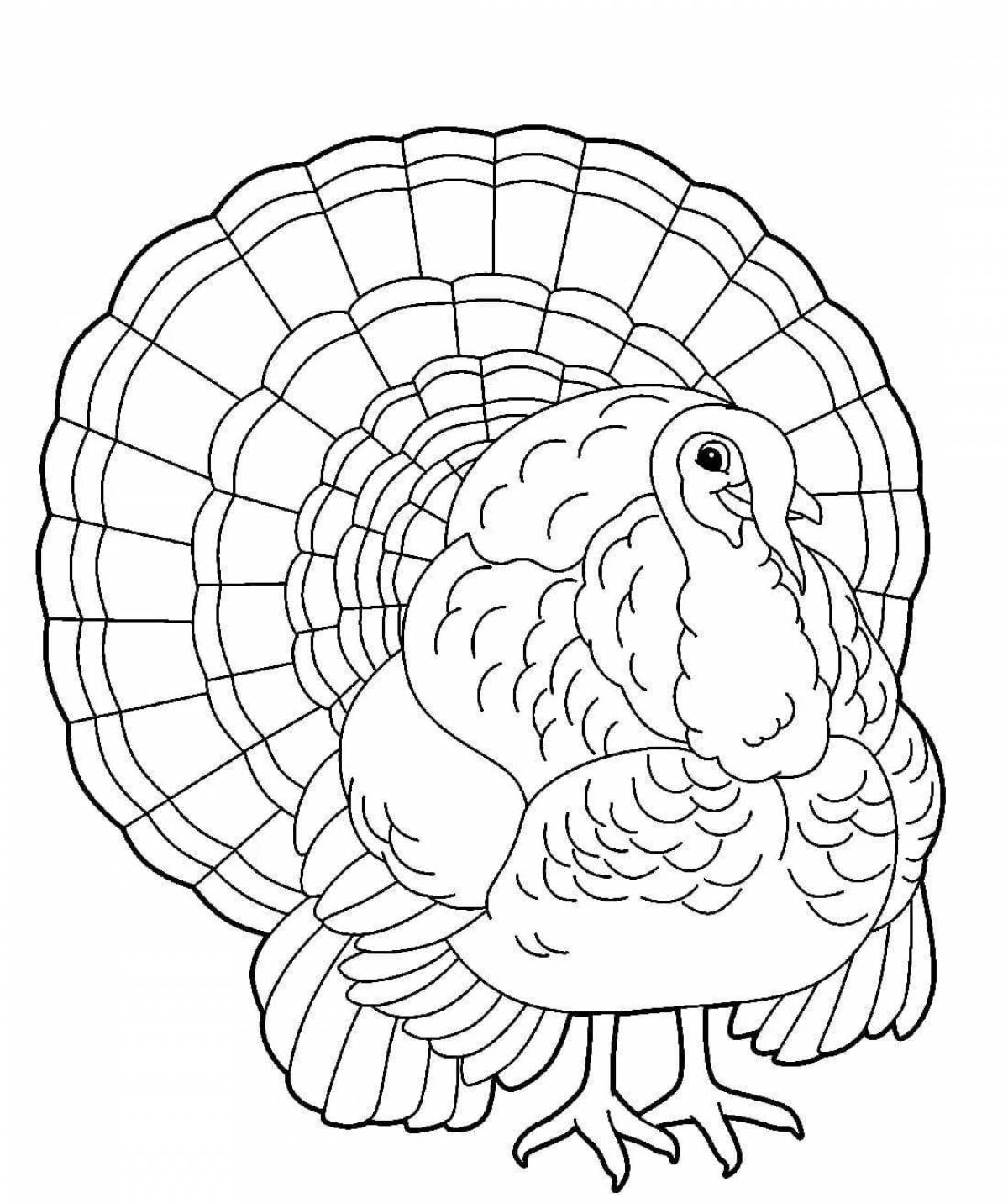 Superb Dymkovo turkey coloring pages for kids