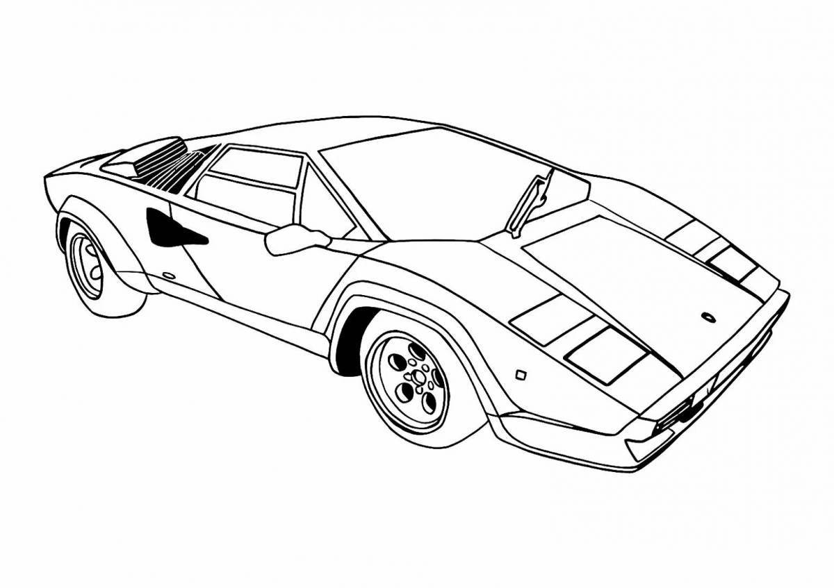 Coloring page adorable lamba car for kids
