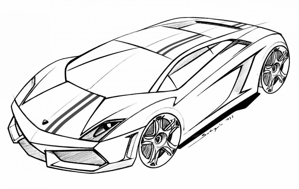 Fancy lamba car coloring for kids