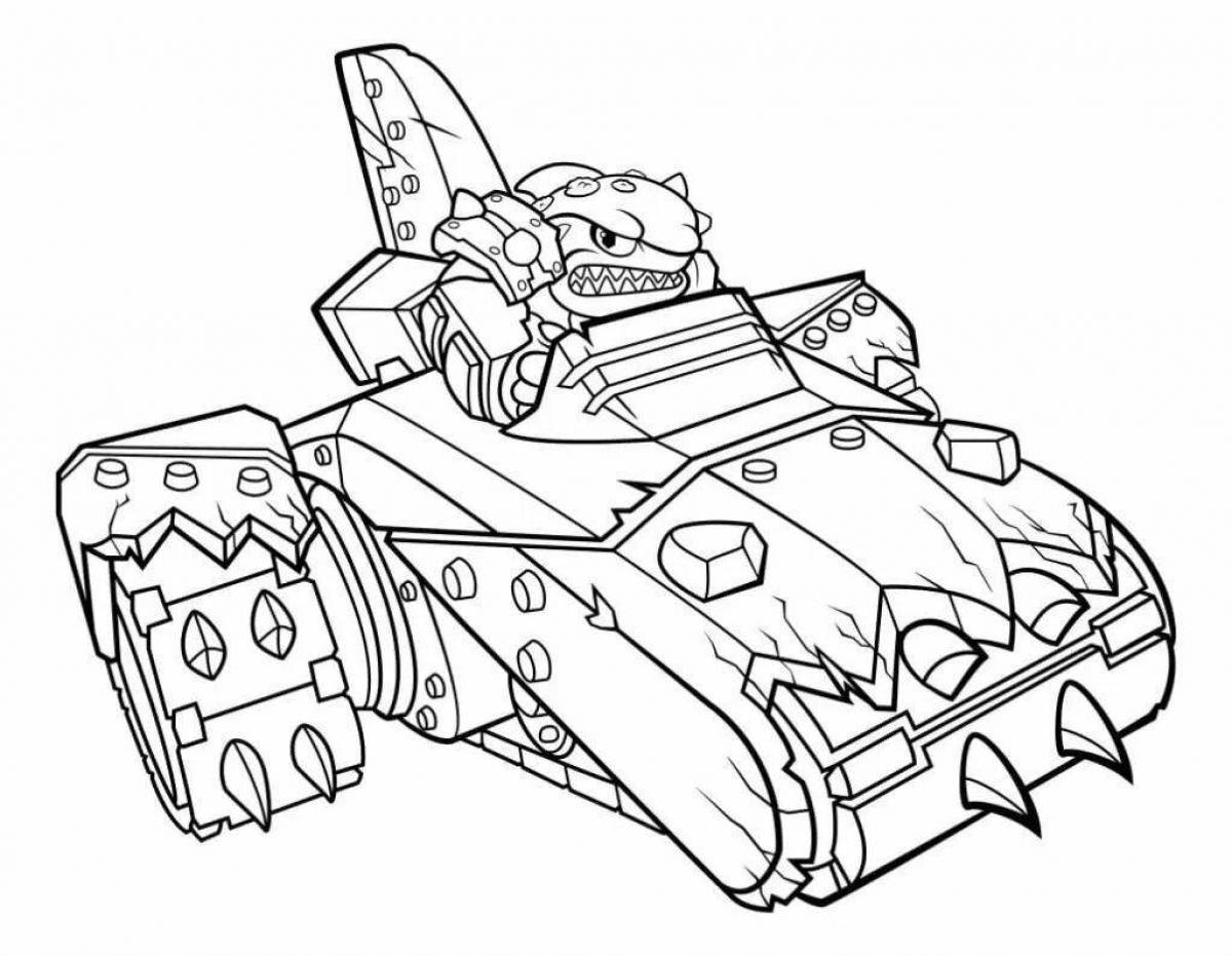 Colorful tank games coloring book