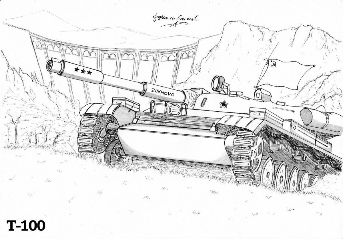 Раскраска увлекательные танковые игры