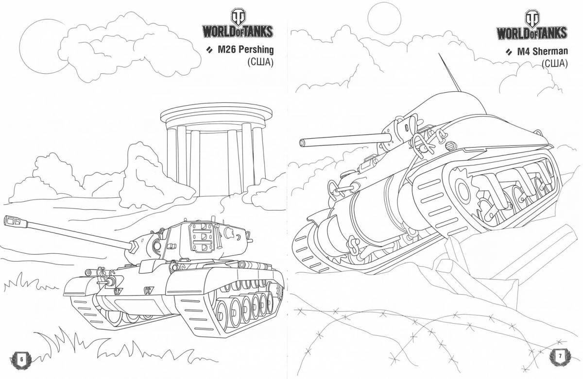 Adorable tank games coloring book