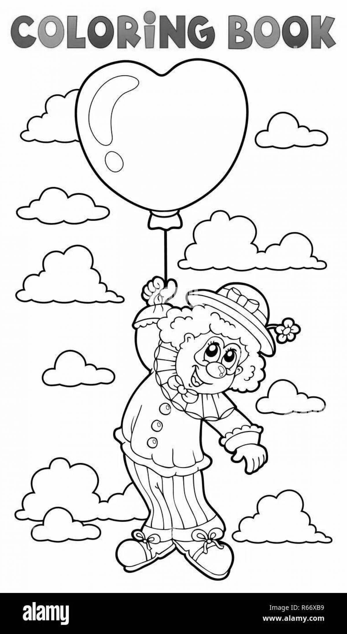Красочный клоун с воздушными шарами