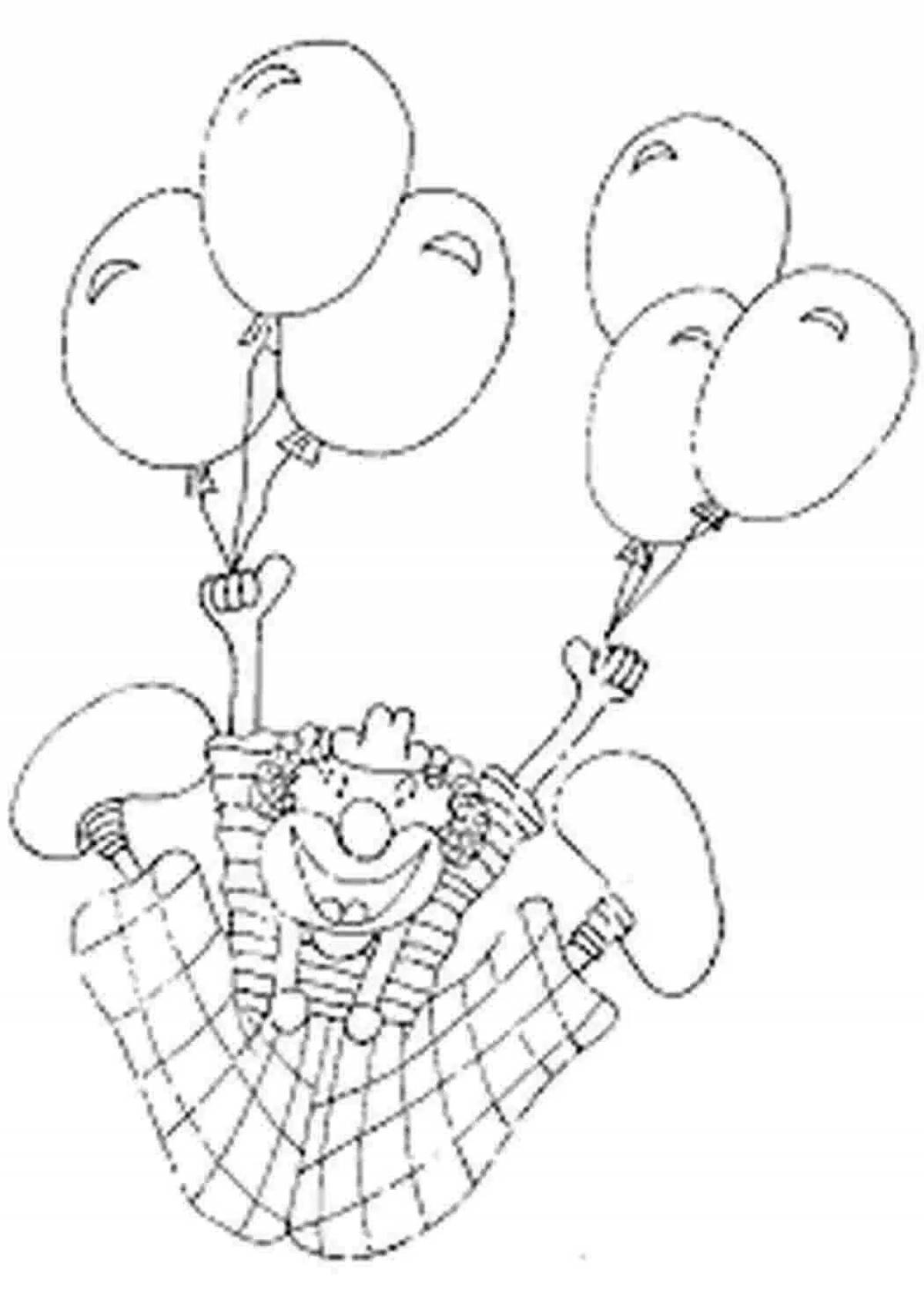 Noisy clown with balloons