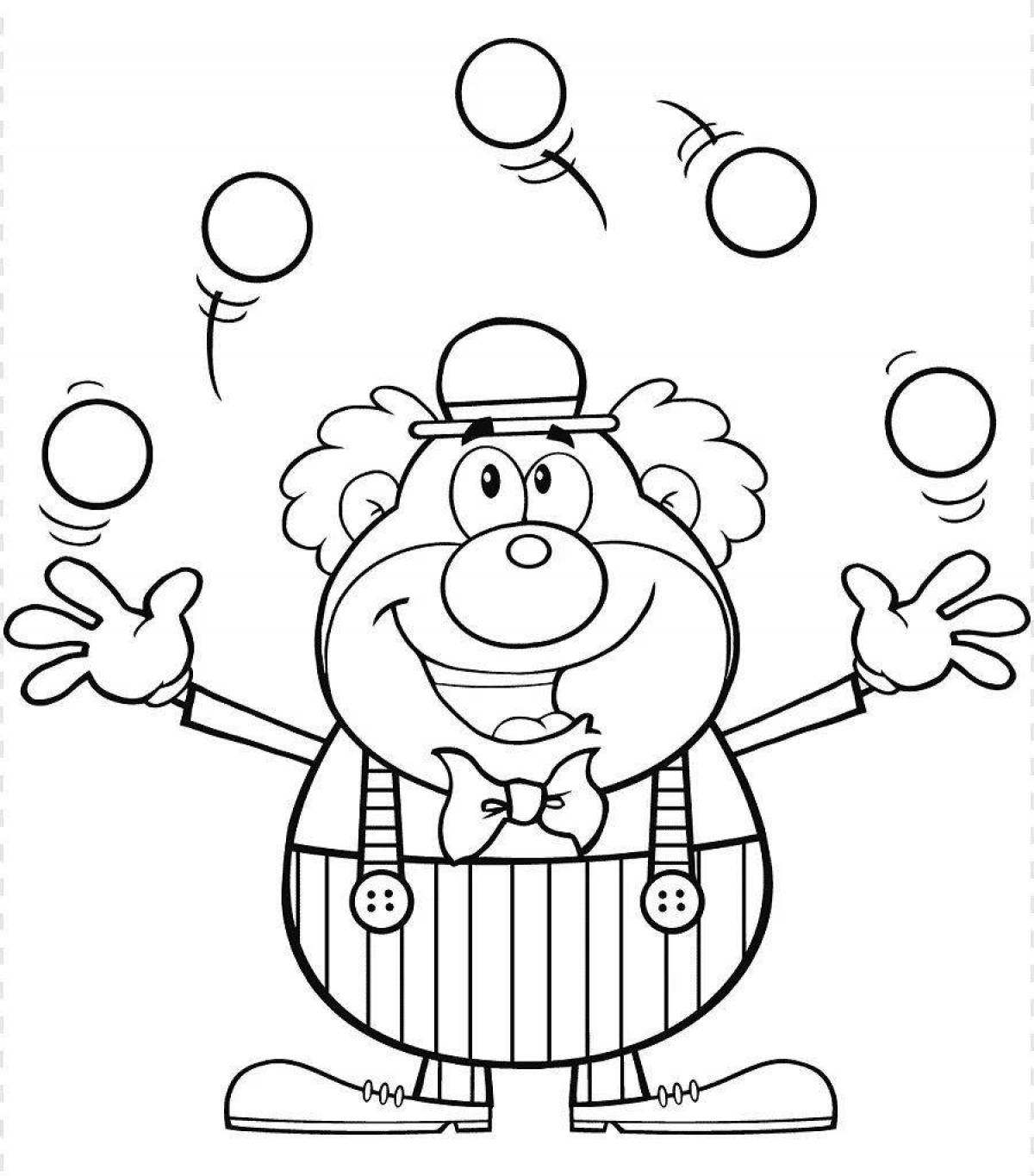 Энергичный клоун с воздушными шарами