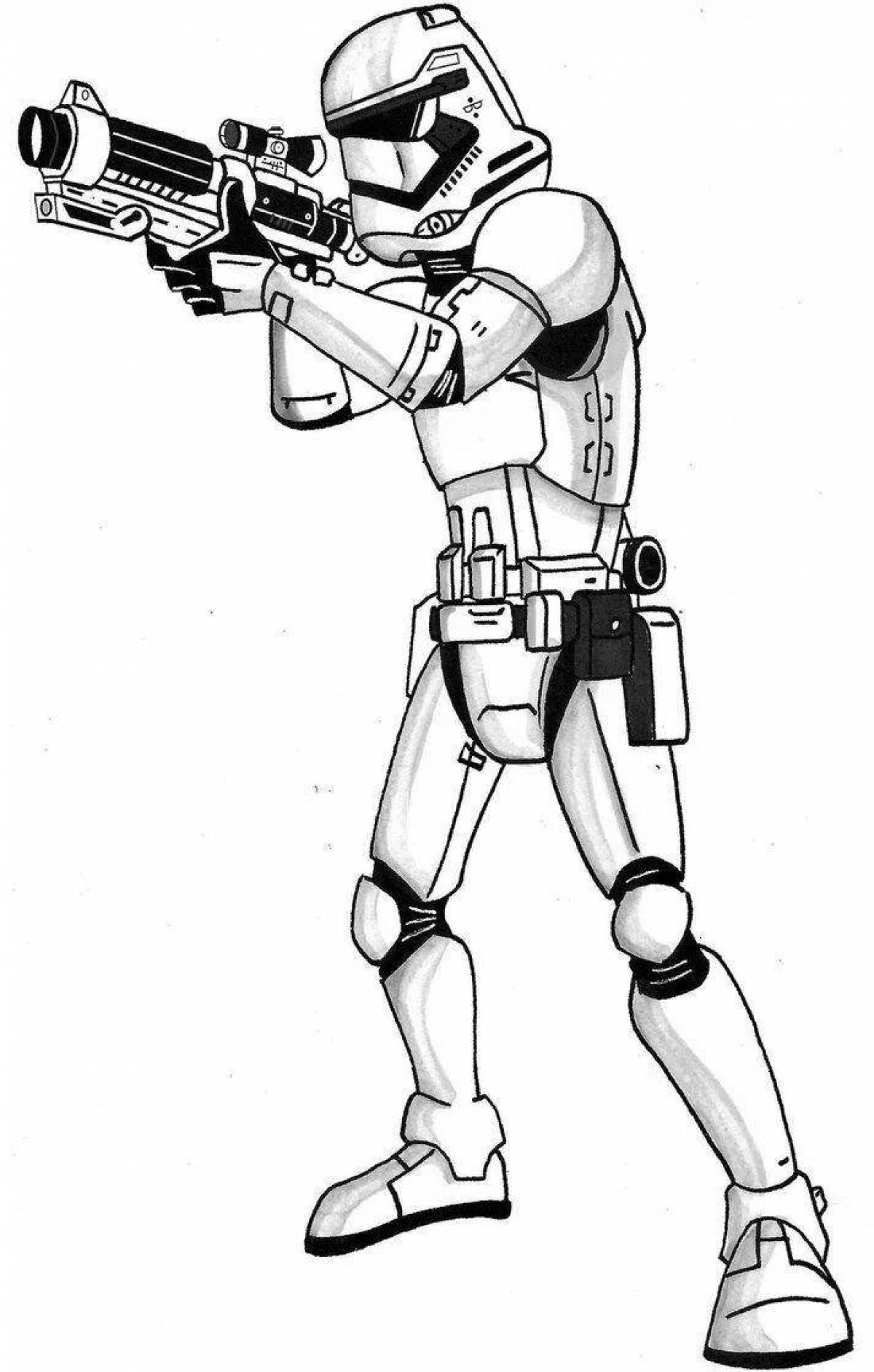 Star wars stormtrooper glowing coloring page