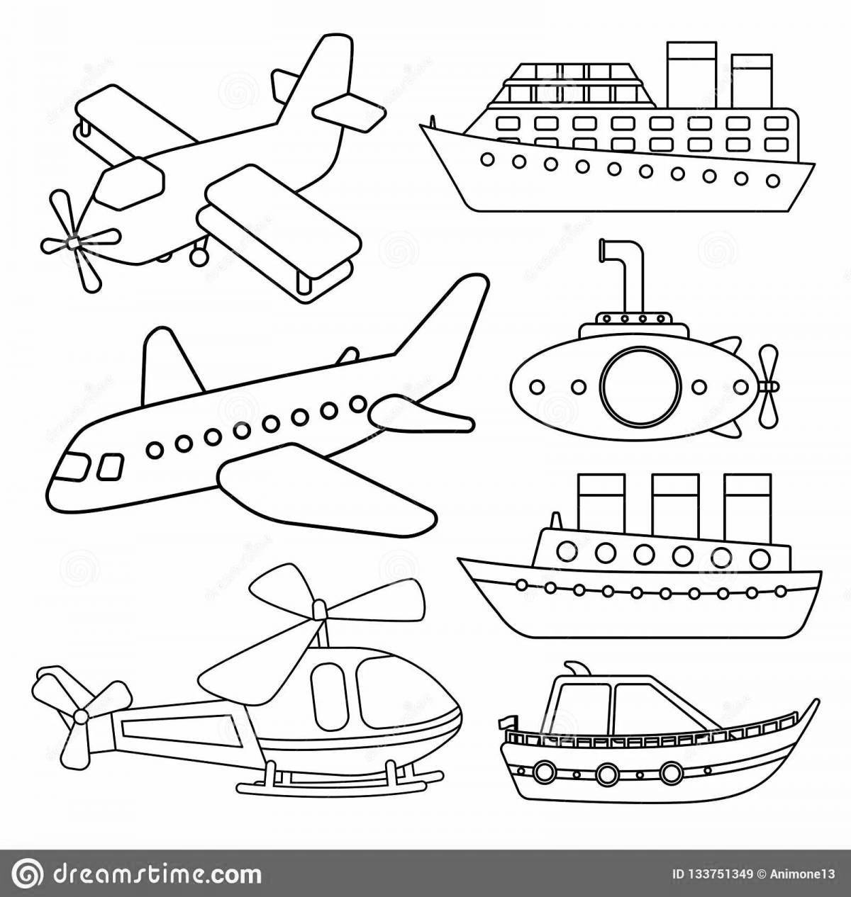 Water transport coloring page