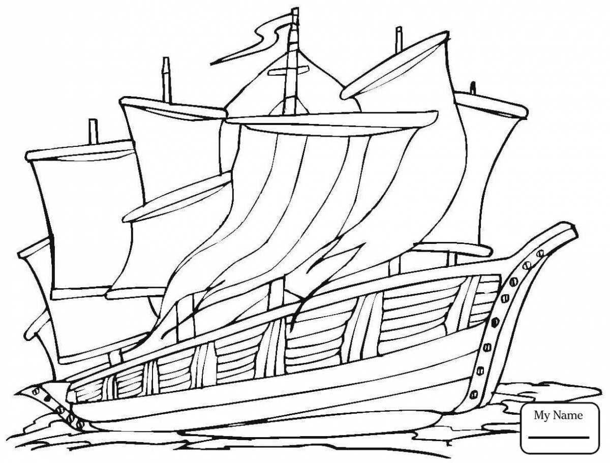 Coloring page charming water transport