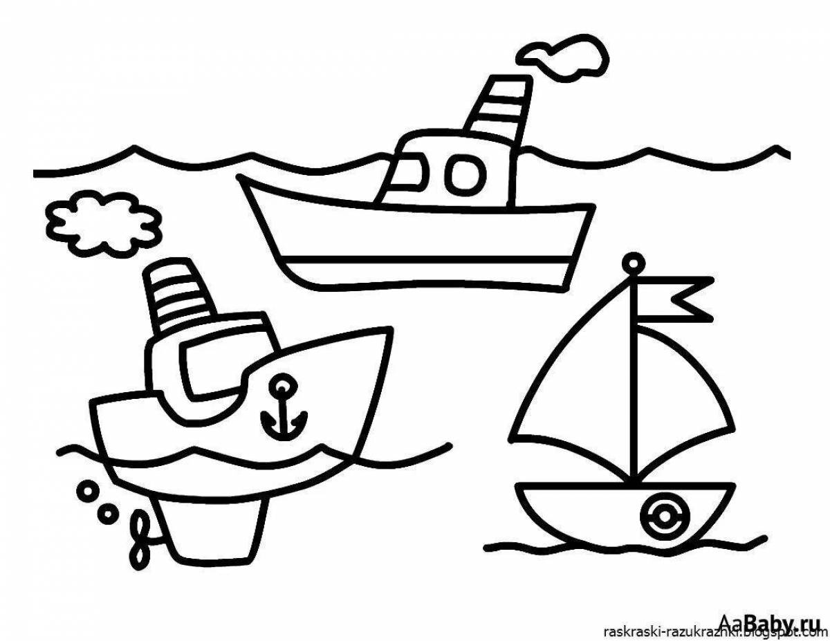 Coloring page inviting water transport