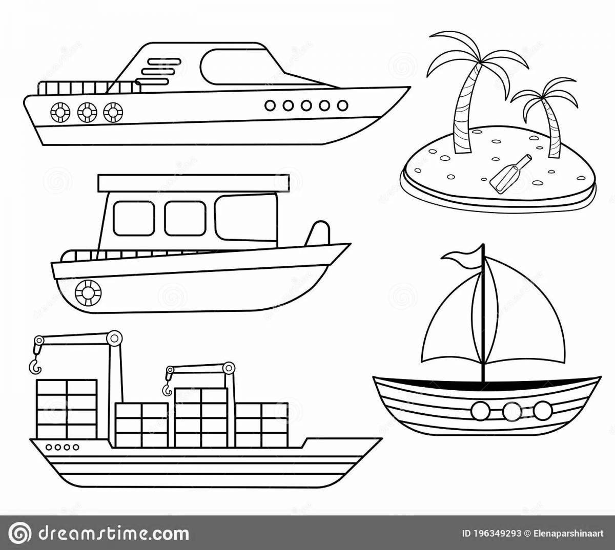 Coloring page magical water transport