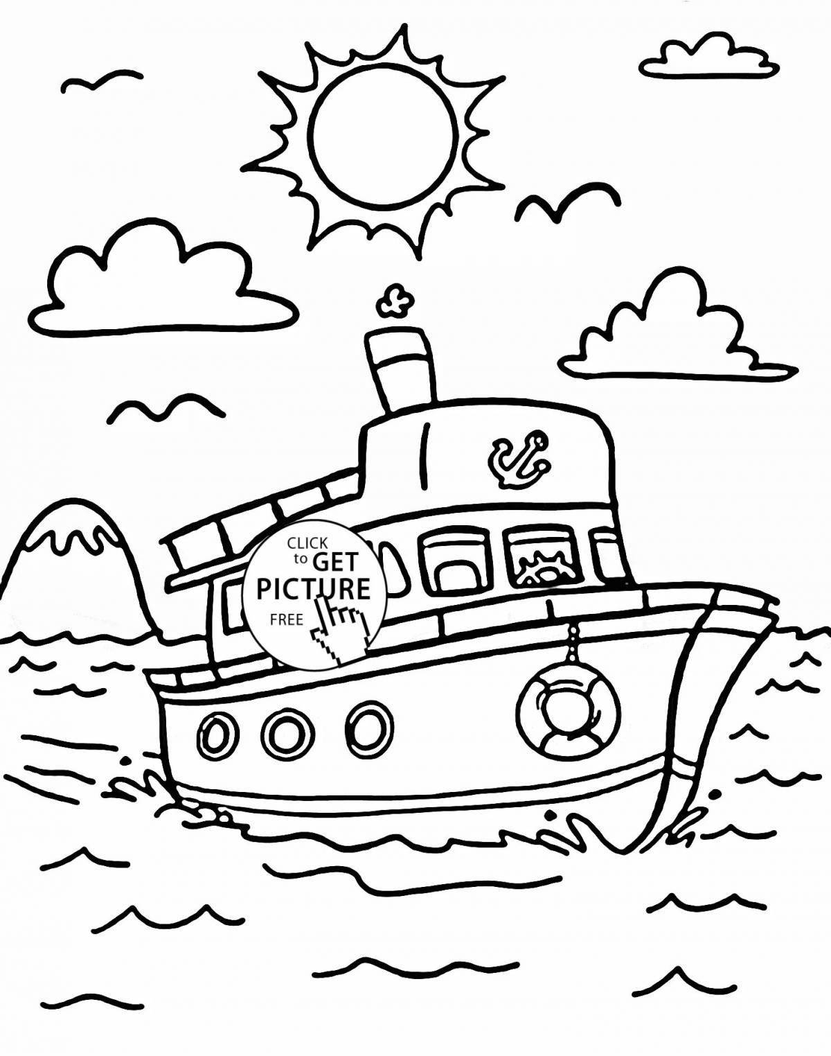 Coloring page gorgeous water transport