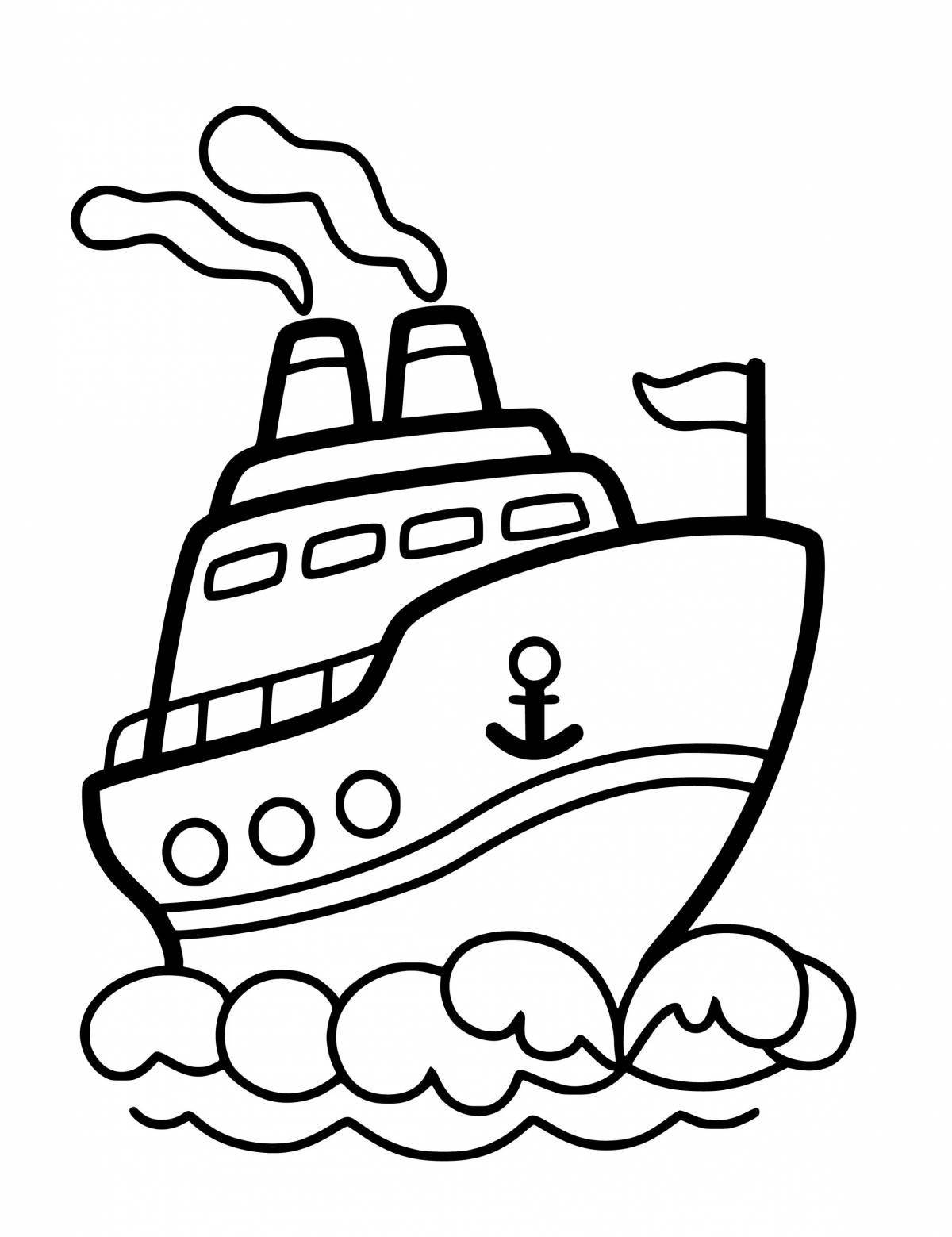 Fabulous water transport coloring page