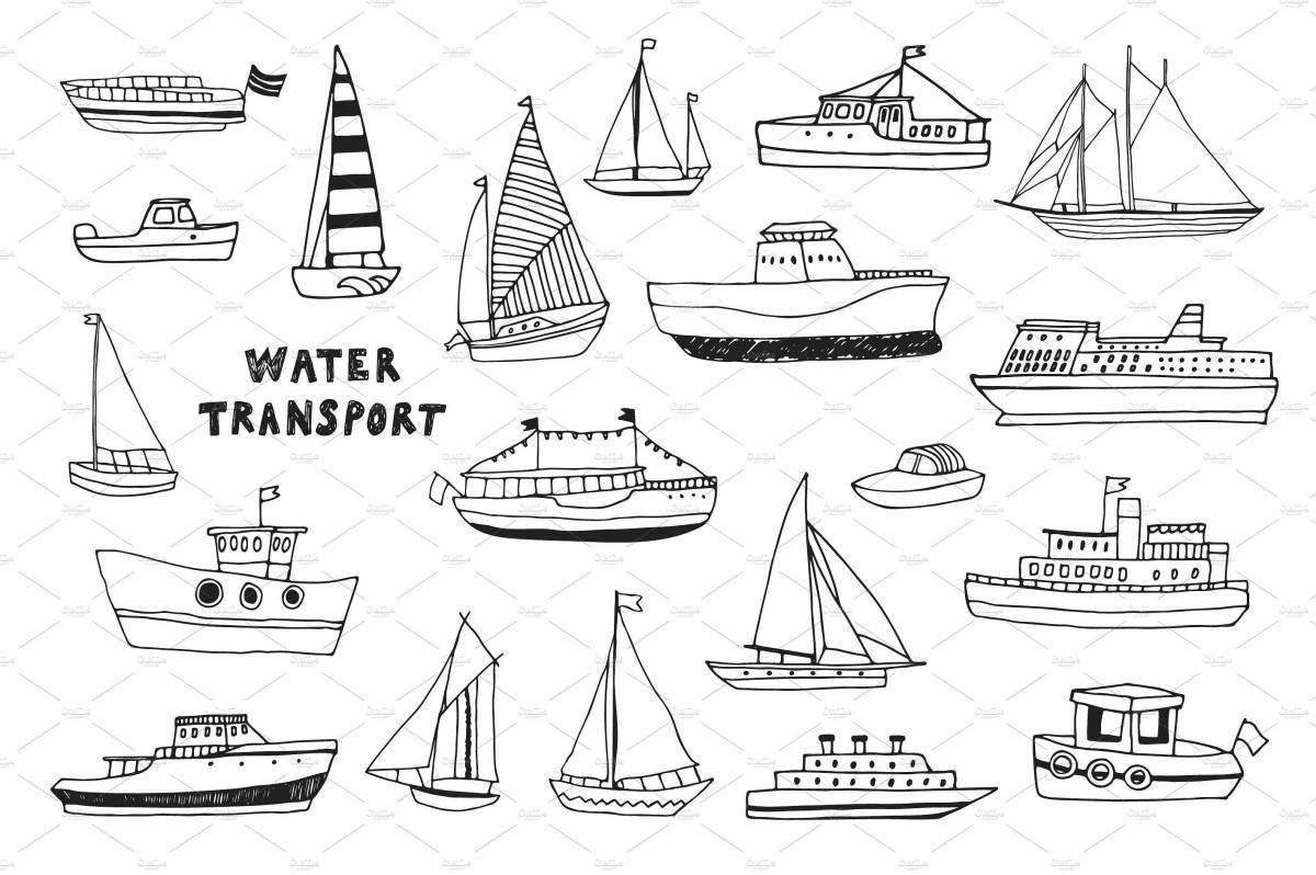 Coloring page amazing water transport