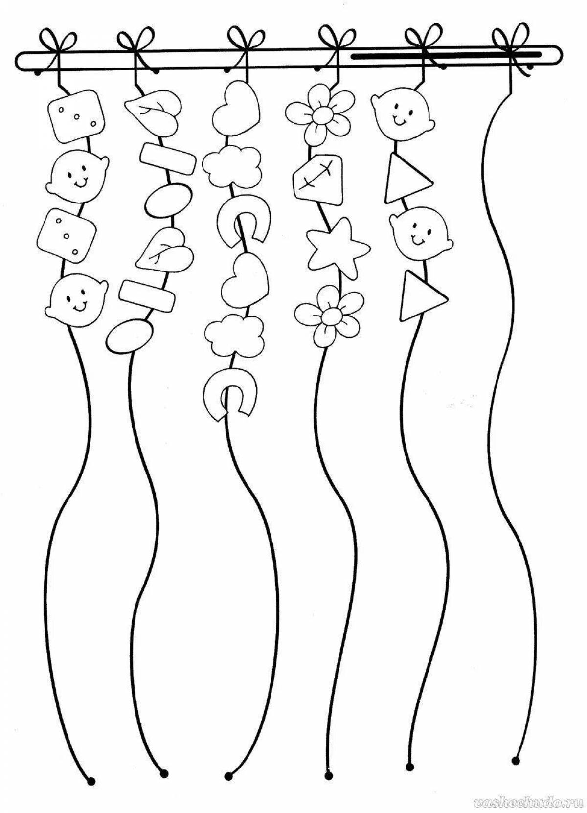 Colored beaded coloring pages for kids