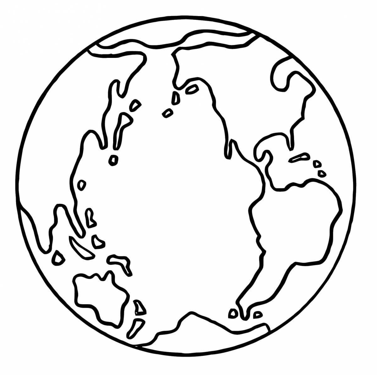 Colorful globe coloring book for kids