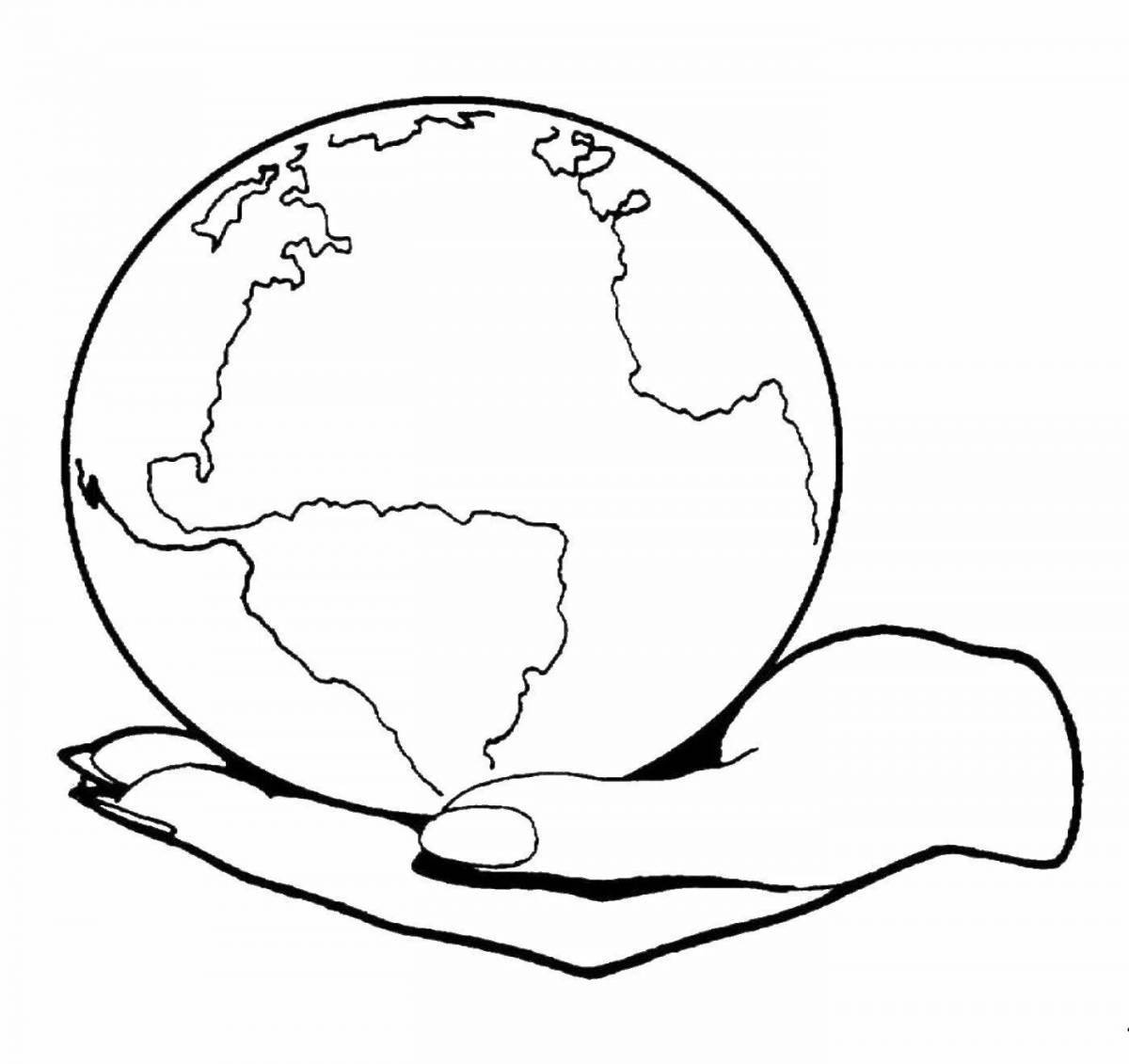 Globe coloring book for kids
