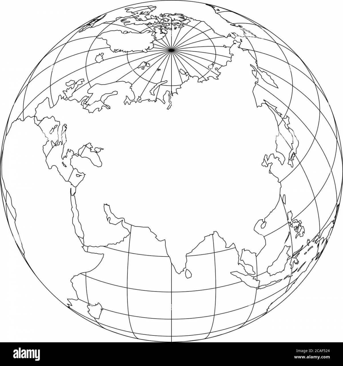 Funny globe coloring book for kids