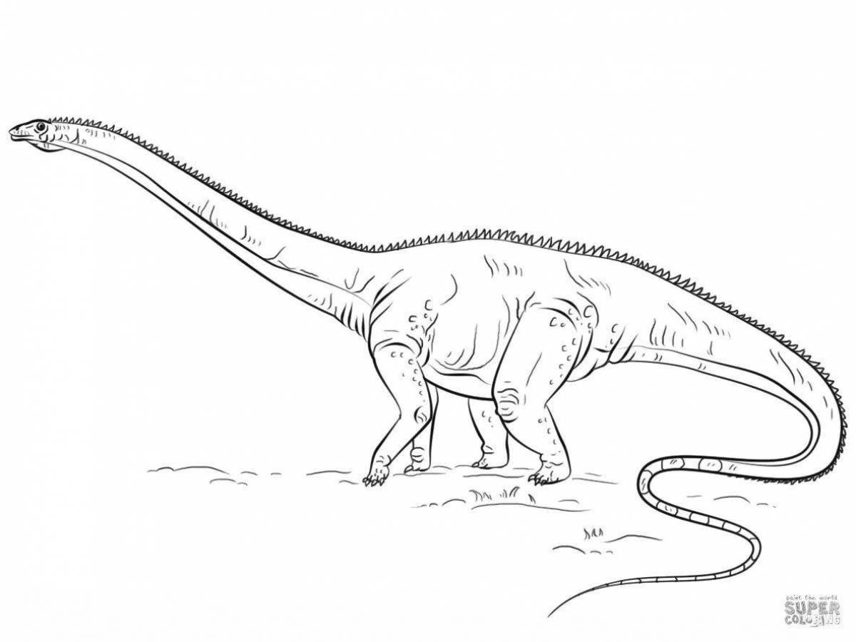 Playful diplodocus coloring page