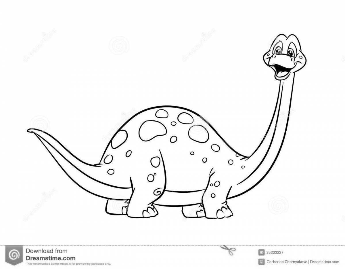 Coloring page charming diplodocus