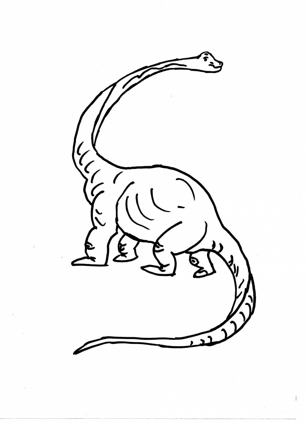 Humorous diplodocus coloring book